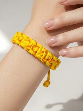 Softball Paracord Bracelet – “Hustle Hit Never Quit” Gift Adjustable Yellow Red